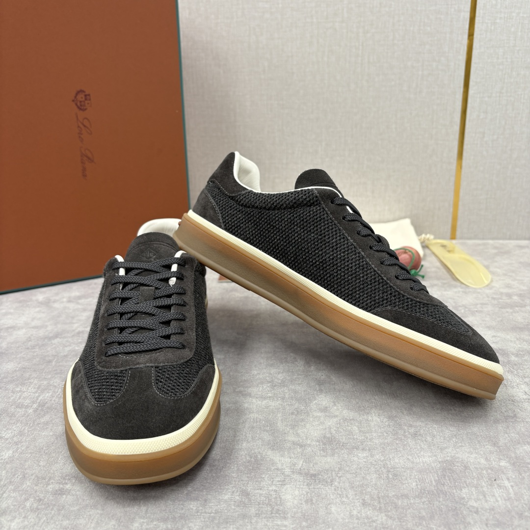 💋💍LP 家新品 LoroPian*/诺悠-翩雅 官方新款男士休闲德训鞋 牛皮拼接板鞋 奢华质感与随性格