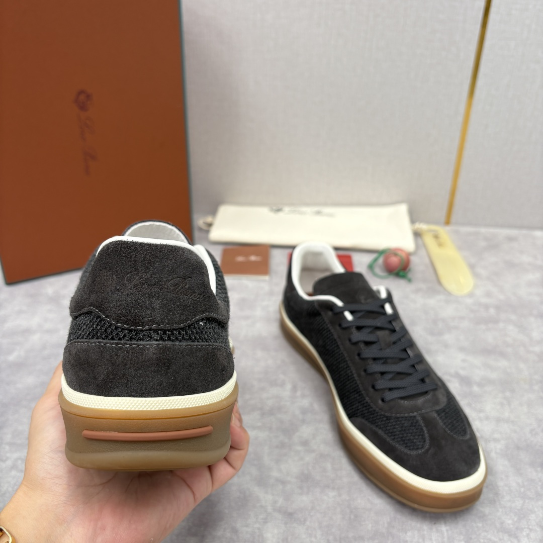 💋💍LP 家新品 LoroPian*/诺悠-翩雅 官方新款男士休闲德训鞋 牛皮拼接板鞋 奢华质感与随性格