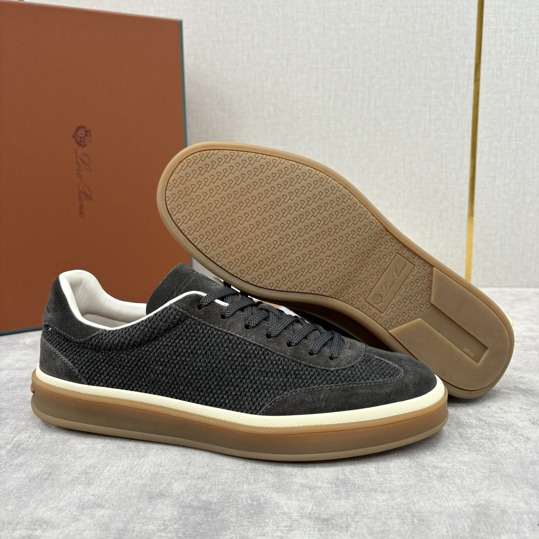 💋💍LP 家新品 LoroPian*/诺悠-翩雅 官方新款男士休闲德训鞋 牛皮拼接板鞋 奢华质感与随性格