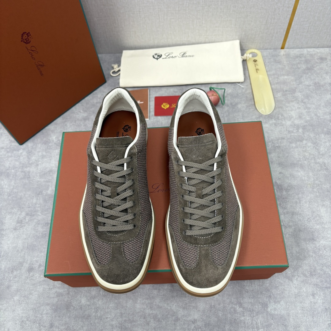 💋💍LP 家新品 LoroPian*/诺悠-翩雅 官方新款男士休闲德训鞋 牛皮拼接板鞋 奢华质感与随性格