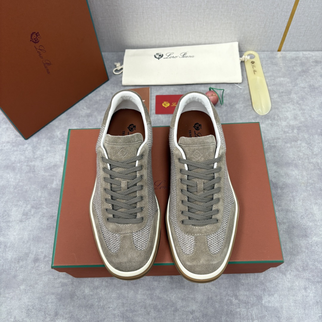 💋💍LP 家新品 LoroPian*/诺悠-翩雅 官方新款男士休闲德训鞋 牛皮拼接板鞋 奢华质感与随性格