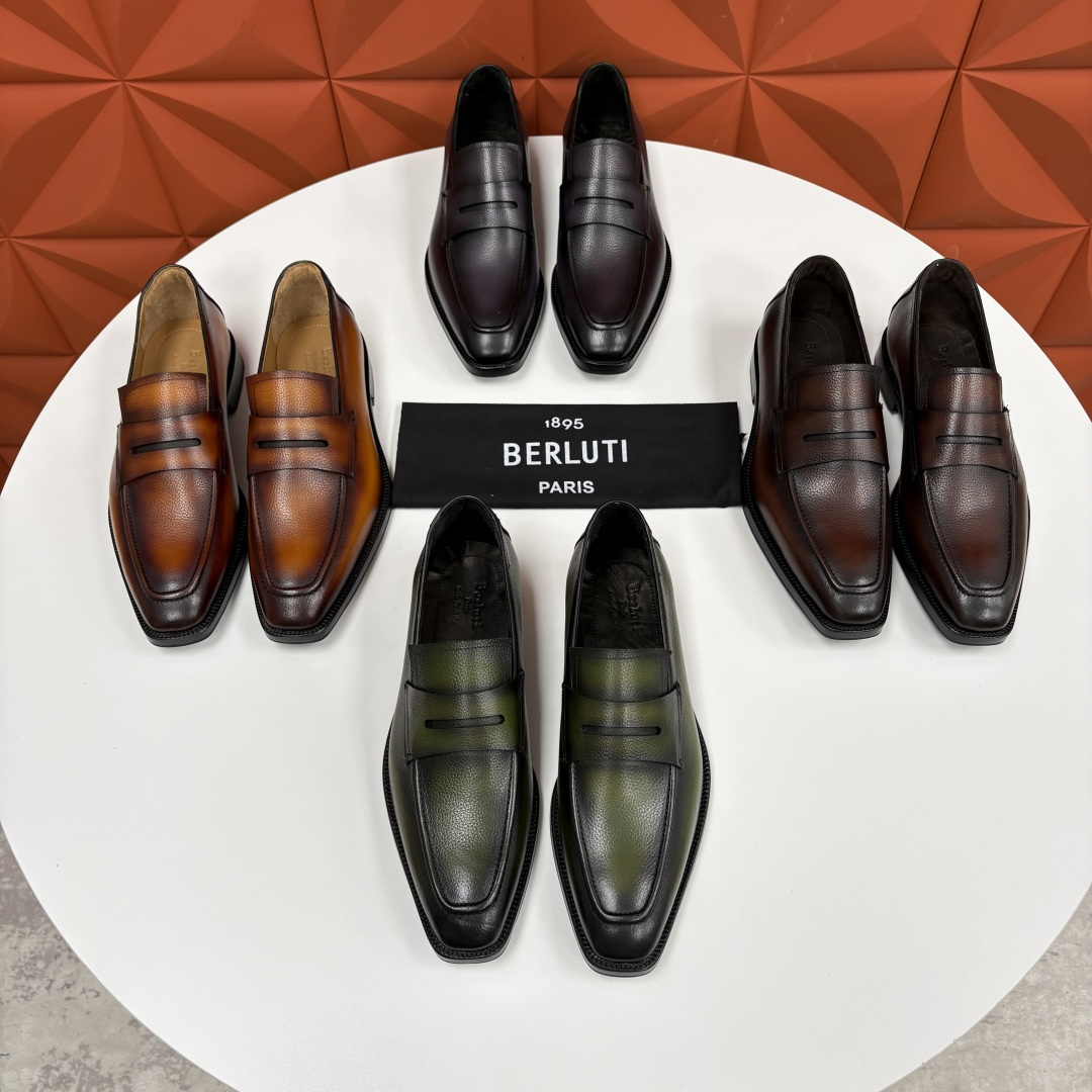 💋💍Berlut* 布鲁提 新款男士手工擦色正装鞋乐福鞋皮鞋上新🆕 以乐福鞋为载体，重新定义了“无鞋带”