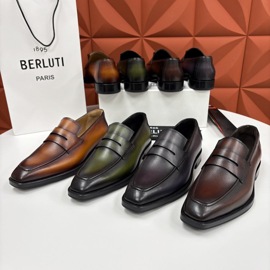 💋💍Berlut* 布鲁提 新款男士手工擦色正装鞋乐福鞋皮鞋上新🆕 以乐福鞋为载体，重新定义了“无鞋带”