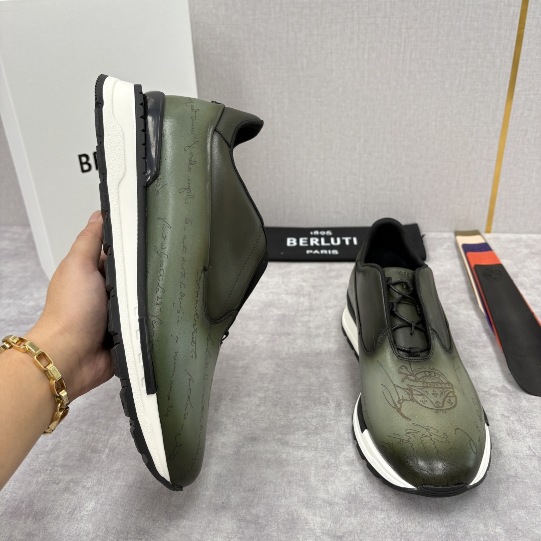 💋💍Berlut* 布鲁提 升级版第四代私模大底 Fast Track皮革运动鞋 官方 11,500 最