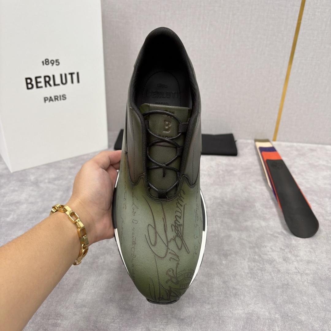 💋💍Berlut* 布鲁提 升级版第四代私模大底 Fast Track皮革运动鞋 官方 11,500 最