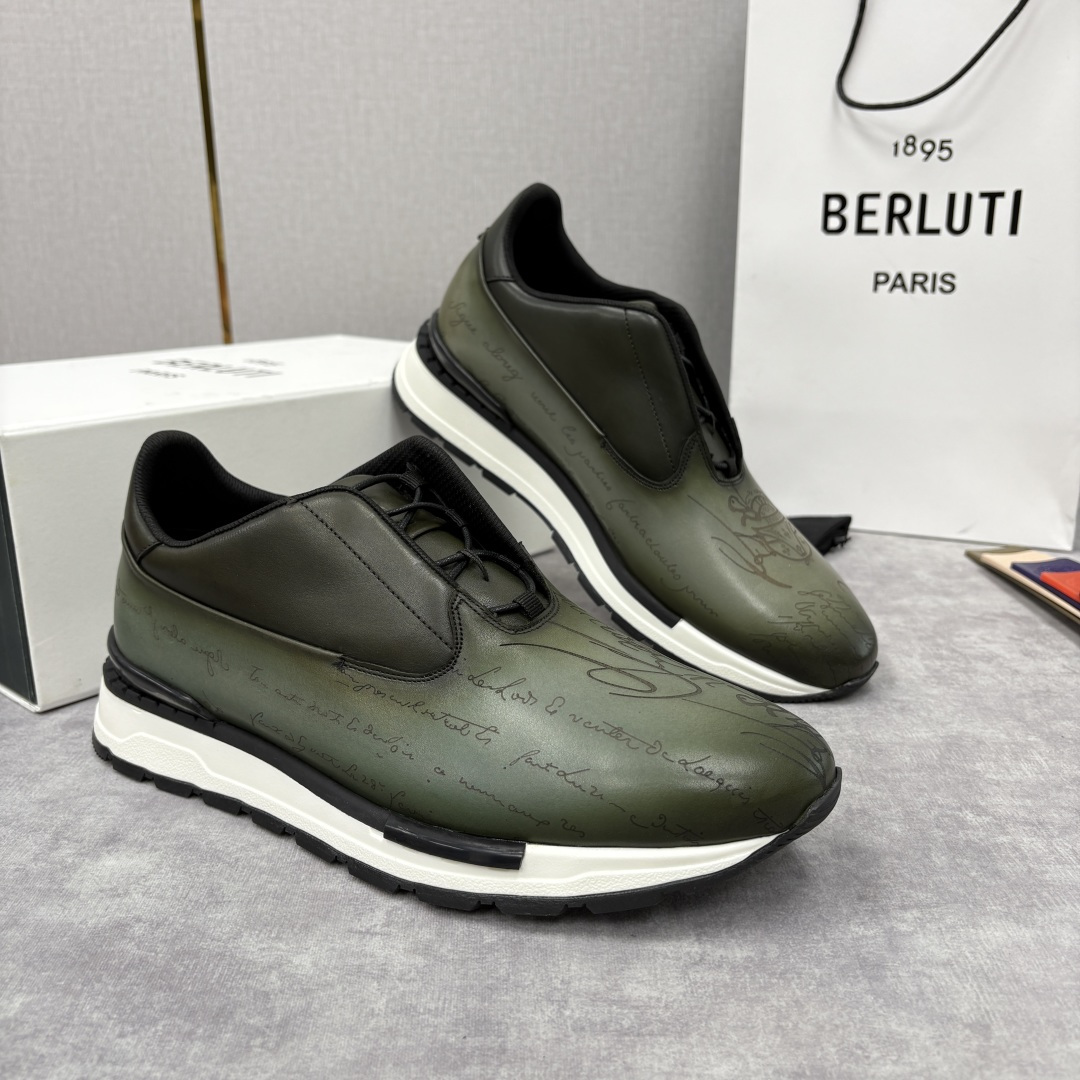 💋💍Berlut* 布鲁提 升级版第四代私模大底 Fast Track皮革运动鞋 官方 11,500 最