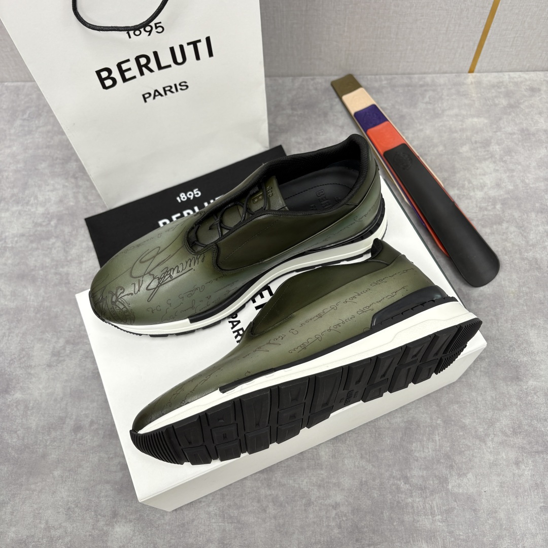 💋💍Berlut* 布鲁提 升级版第四代私模大底 Fast Track皮革运动鞋 官方 11,500 最