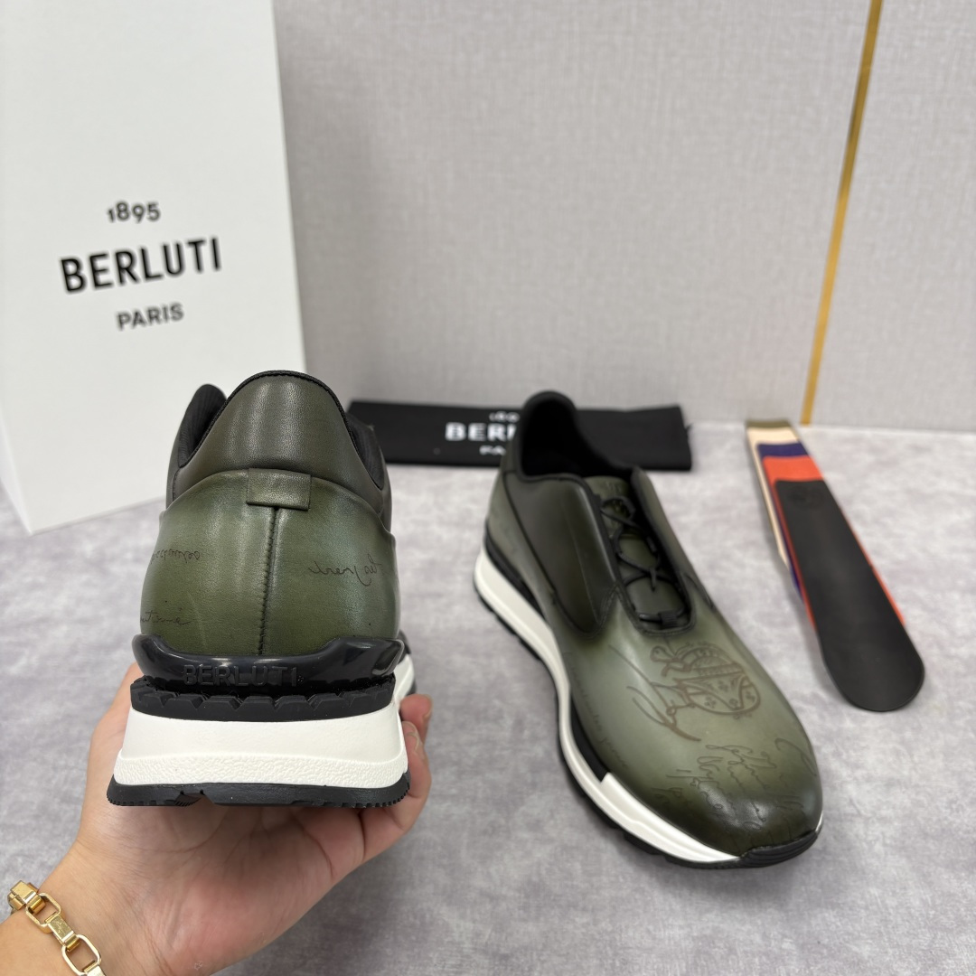 💋💍Berlut* 布鲁提 升级版第四代私模大底 Fast Track皮革运动鞋 官方 11,500 最