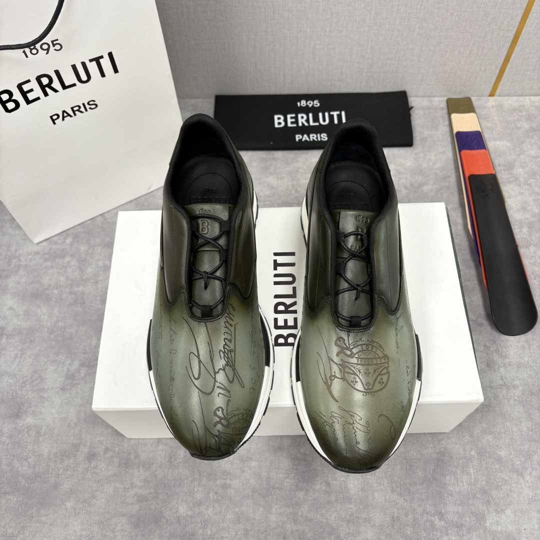 💋💍Berlut* 布鲁提 升级版第四代私模大底 Fast Track皮革运动鞋 官方 11,500 最