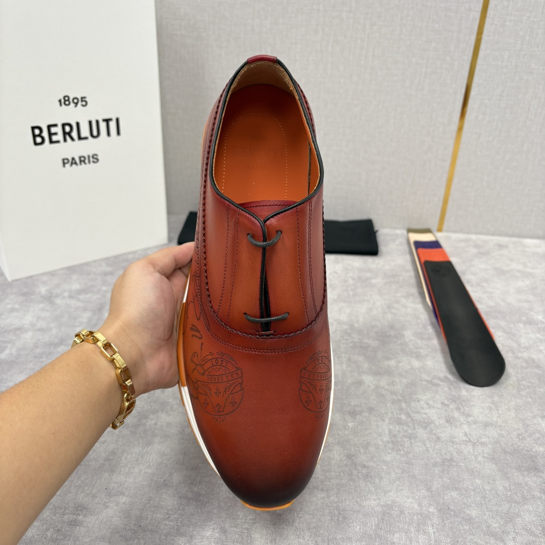 💋💍Berlut* 布鲁提 升级版第四代私模大底 Fast Track皮革运动鞋 官方 11,200 最