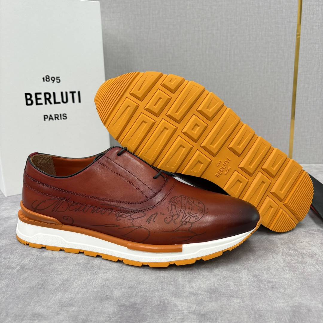 💋💍Berlut* 布鲁提 升级版第四代私模大底 Fast Track皮革运动鞋 官方 11,200 最