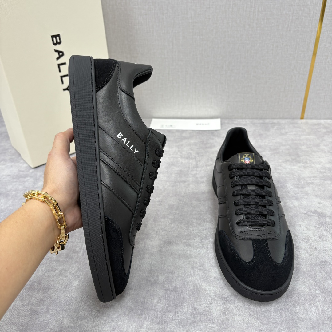 💋💍BL家新品 BAL*Y/巴-利 Crest 缎带细节男士皮革休闲运动鞋上架 奢品工艺与潮流风格的完美