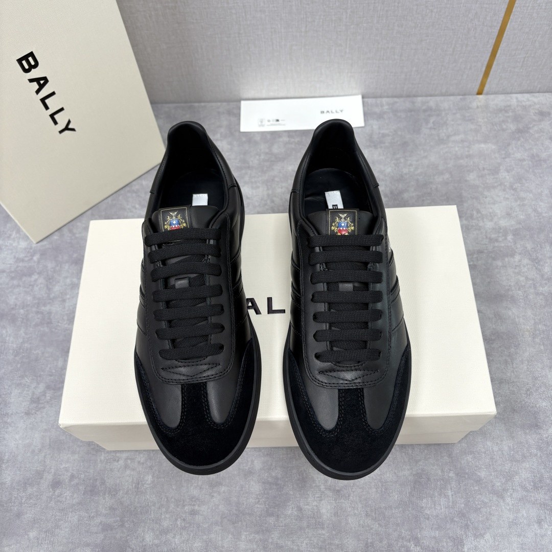 💋💍BL家新品 BAL*Y/巴-利 Crest 缎带细节男士皮革休闲运动鞋上架 奢品工艺与潮流风格的完美