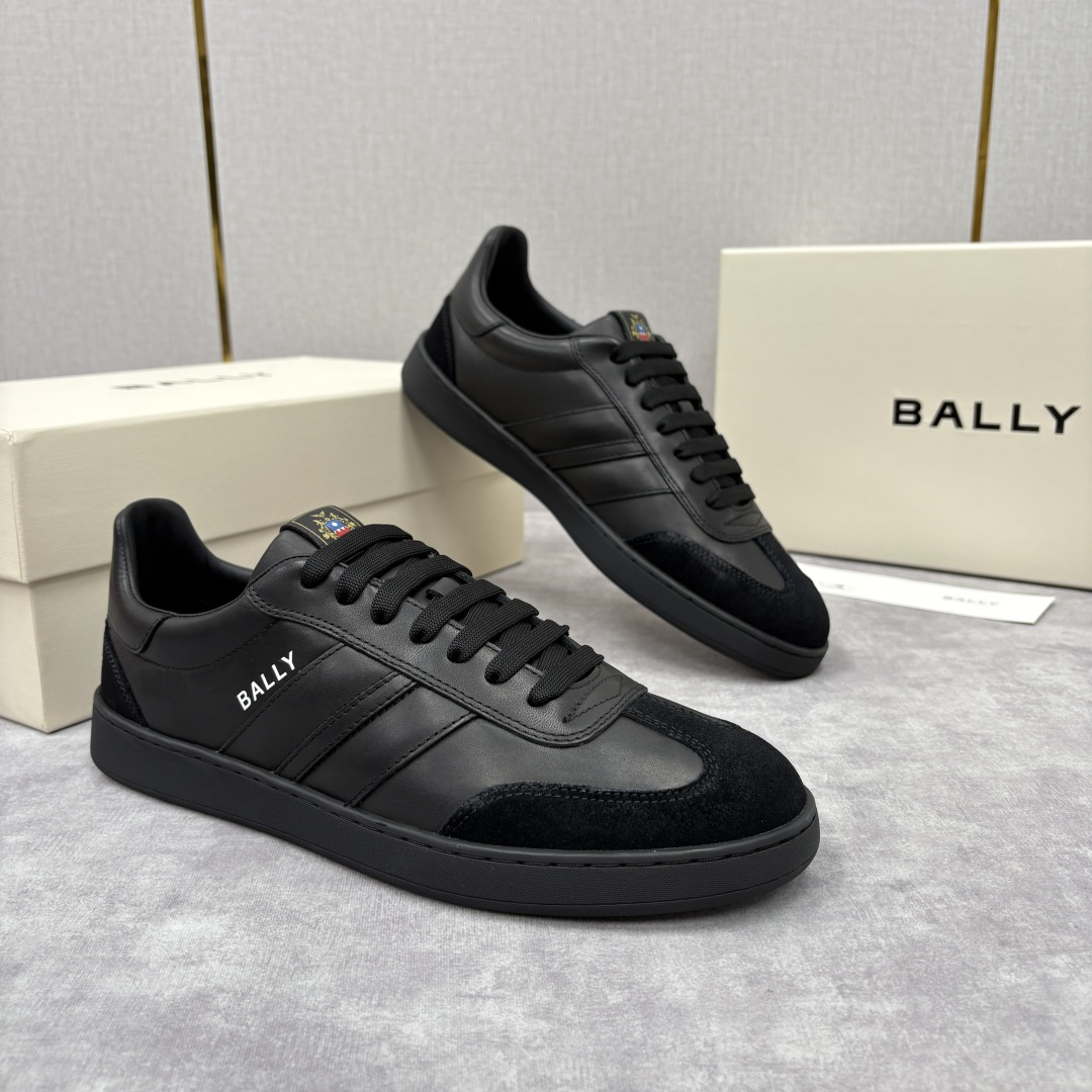 💋💍BL家新品 BAL*Y/巴-利 Crest 缎带细节男士皮革休闲运动鞋上架 奢品工艺与潮流风格的完美