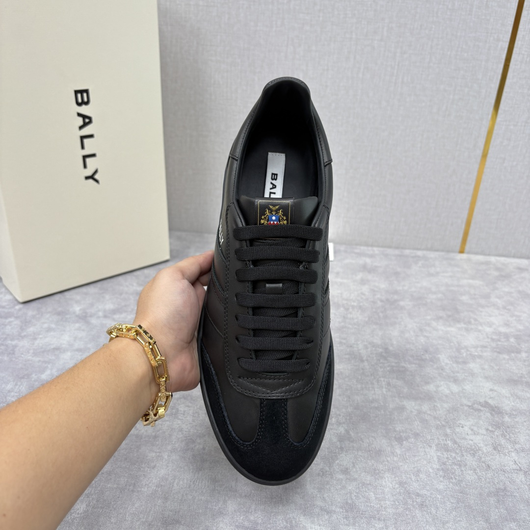 💋💍BL家新品 BAL*Y/巴-利 Crest 缎带细节男士皮革休闲运动鞋上架 奢品工艺与潮流风格的完美