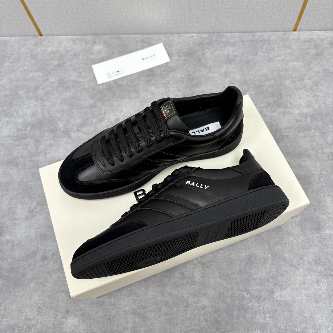 💋💍BL家新品 BAL*Y/巴-利 Crest 缎带细节男士皮革休闲运动鞋上架 奢品工艺与潮流风格的完美