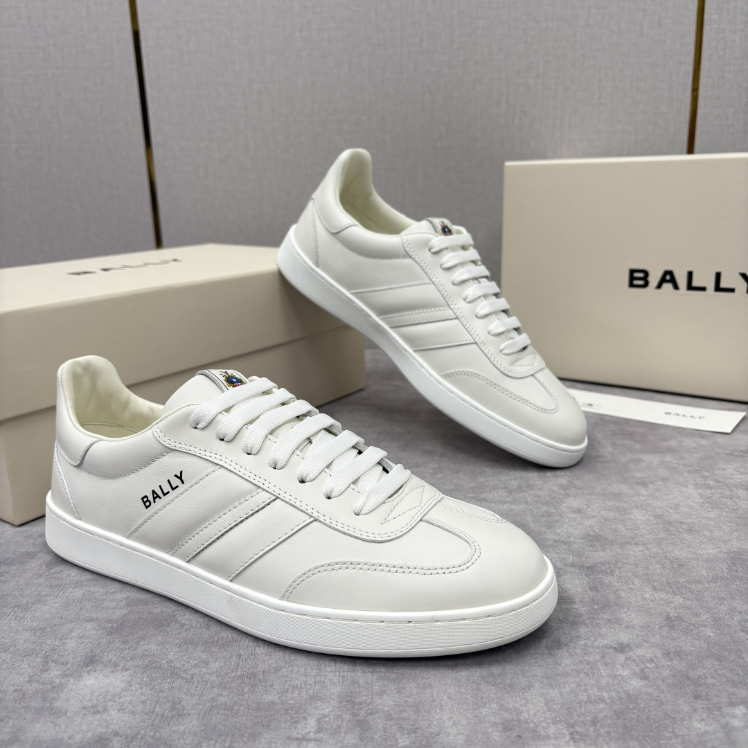 💋💍BL家新品 BAL*Y/巴-利 Crest 缎带细节男士皮革休闲运动鞋上架 奢品工艺与潮流风格的完美