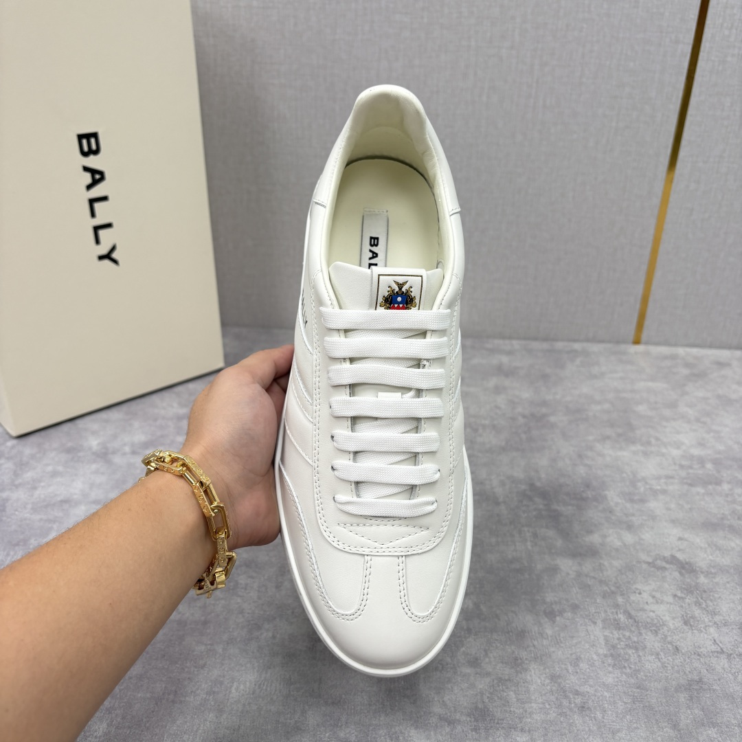 💋💍BL家新品 BAL*Y/巴-利 Crest 缎带细节男士皮革休闲运动鞋上架 奢品工艺与潮流风格的完美