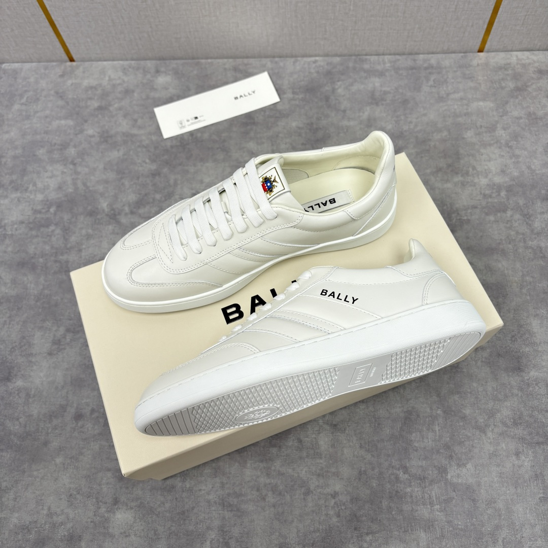 💋💍BL家新品 BAL*Y/巴-利 Crest 缎带细节男士皮革休闲运动鞋上架 奢品工艺与潮流风格的完美