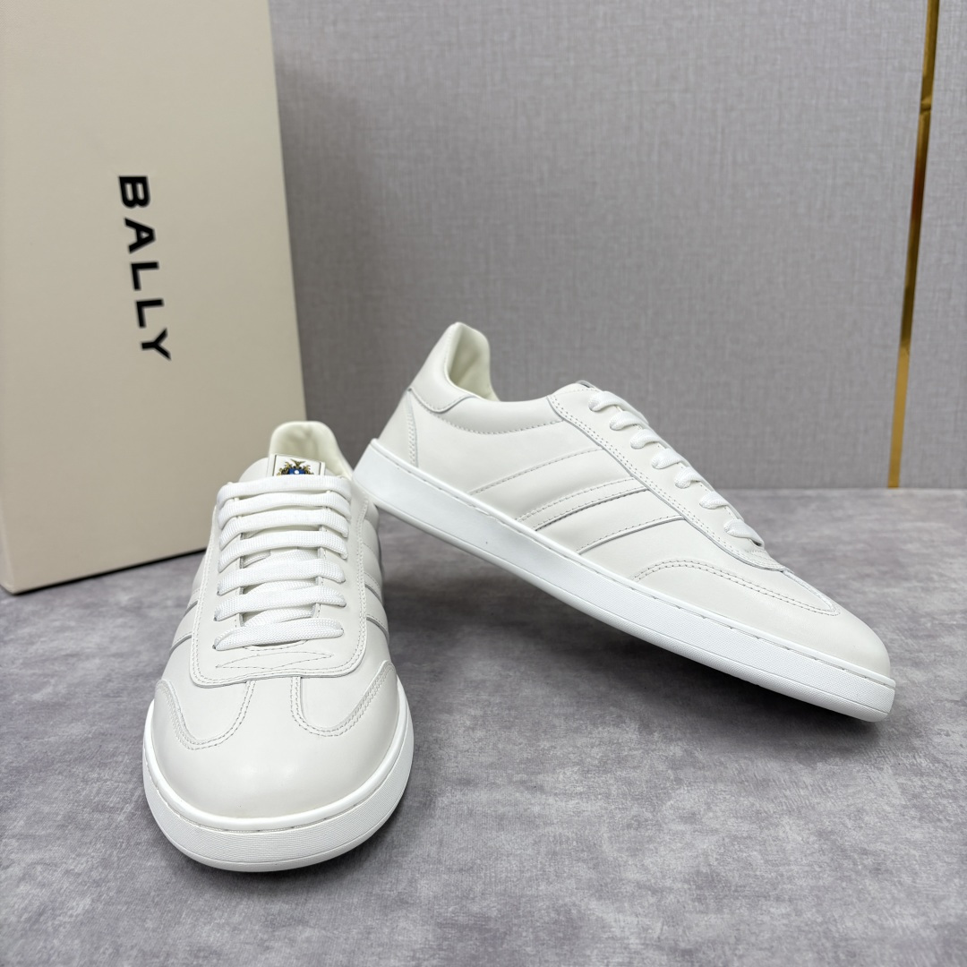 💋💍BL家新品 BAL*Y/巴-利 Crest 缎带细节男士皮革休闲运动鞋上架 奢品工艺与潮流风格的完美