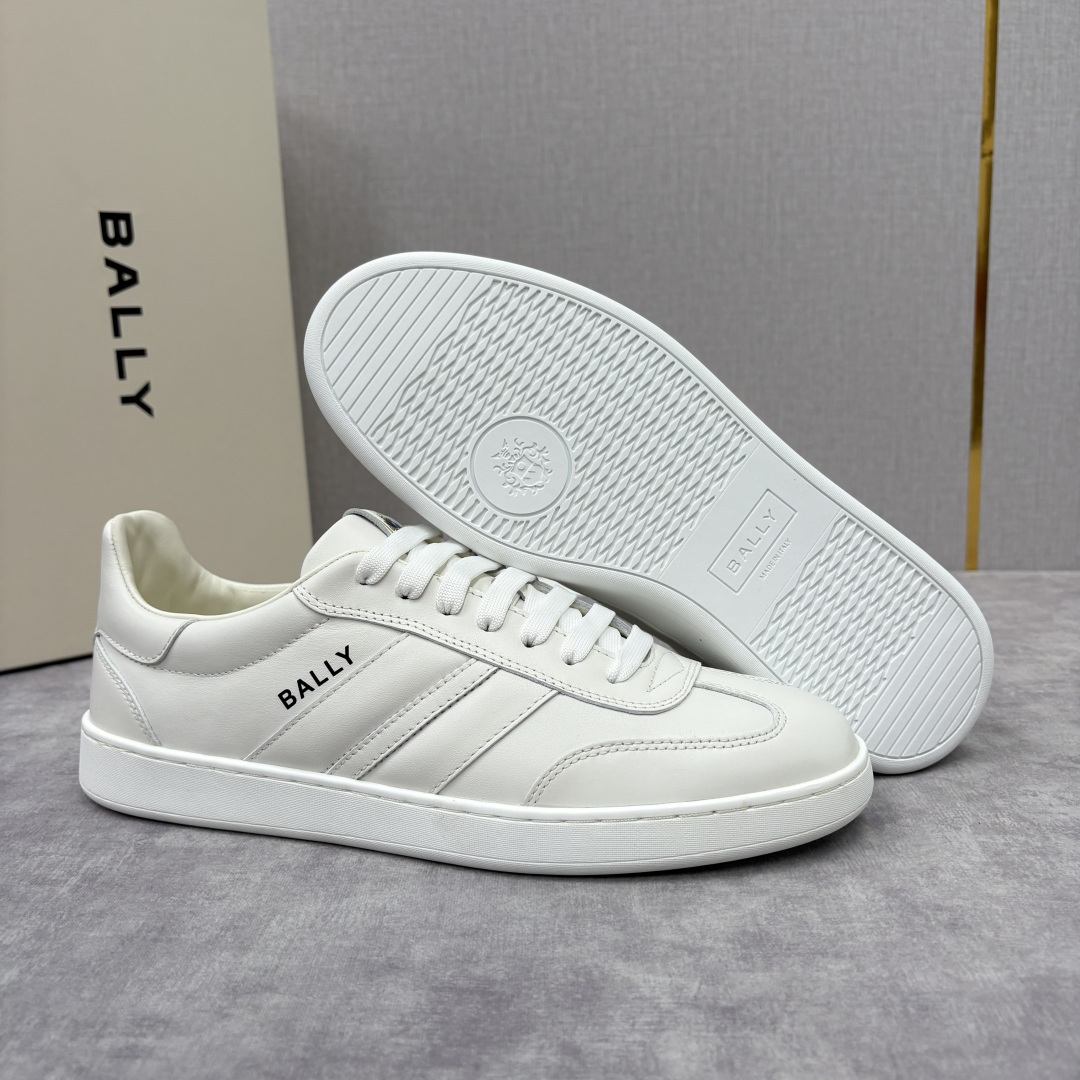 💋💍BL家新品 BAL*Y/巴-利 Crest 缎带细节男士皮革休闲运动鞋上架 奢品工艺与潮流风格的完美