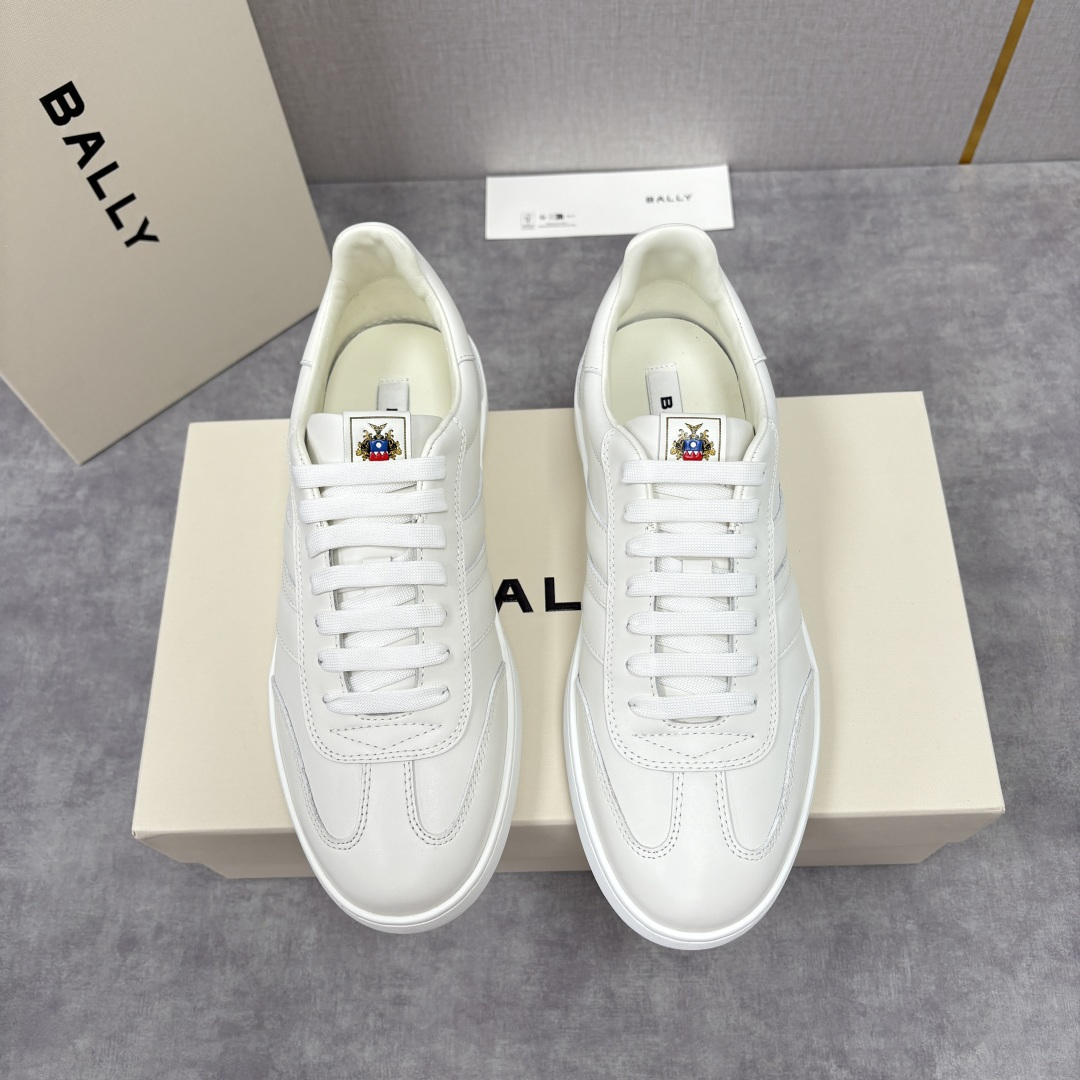 💋💍BL家新品 BAL*Y/巴-利 Crest 缎带细节男士皮革休闲运动鞋上架 奢品工艺与潮流风格的完美