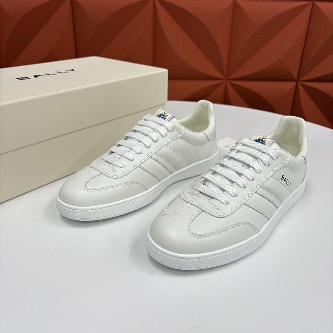 💋💍BL家新品 BAL*Y/巴-利 Crest 缎带细节男士皮革休闲运动鞋上架 奢品工艺与潮流风格的完美