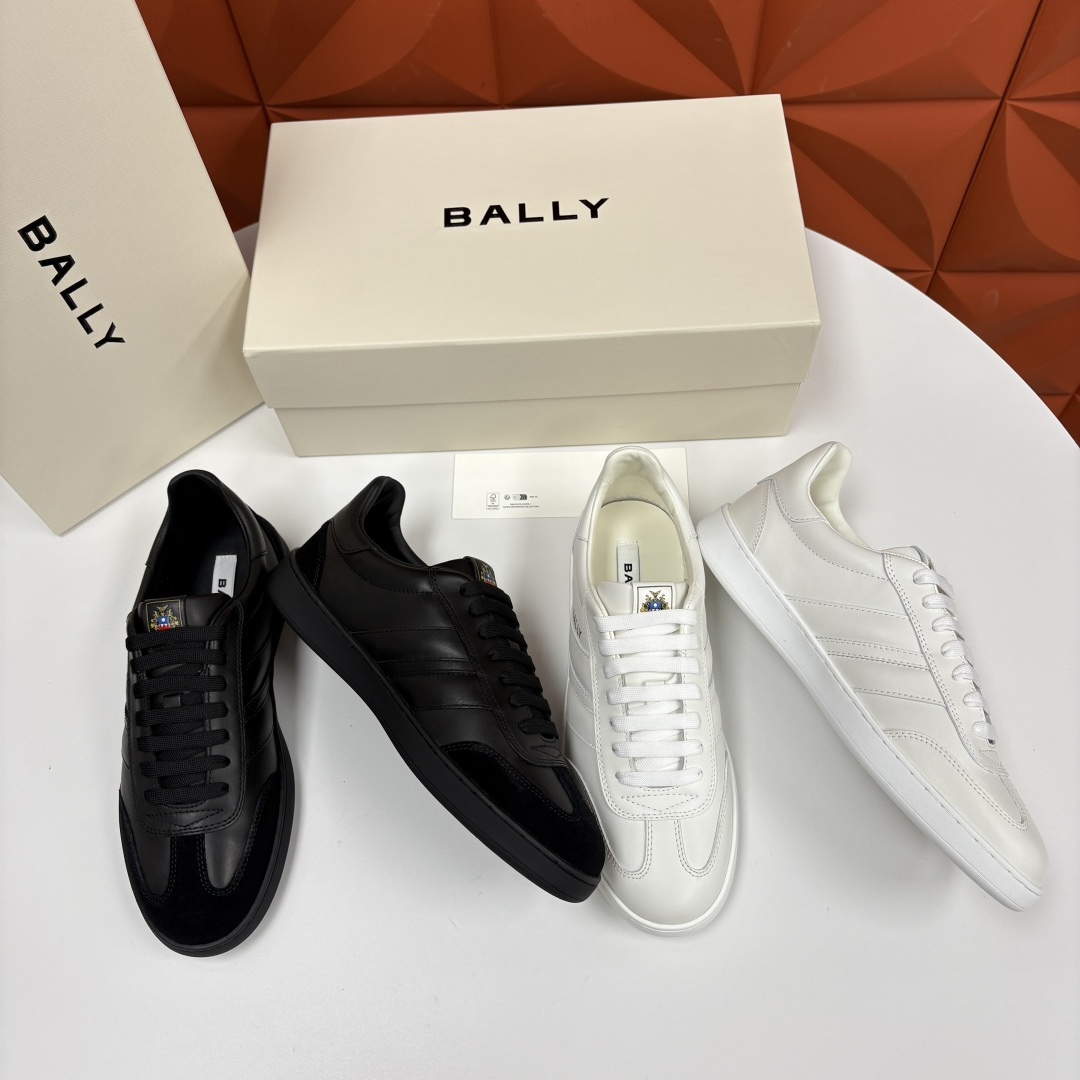 💋💍BL家新品 BAL*Y/巴-利 Crest 缎带细节男士皮革休闲运动鞋上架 奢品工艺与潮流风格的完美