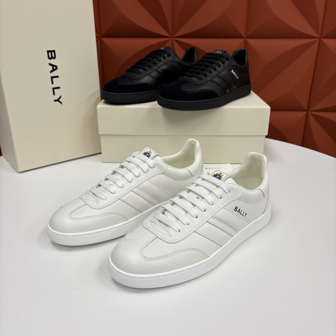 💋💍BL家新品 BAL*Y/巴-利 Crest 缎带细节男士皮革休闲运动鞋上架 奢品工艺与潮流风格的完美