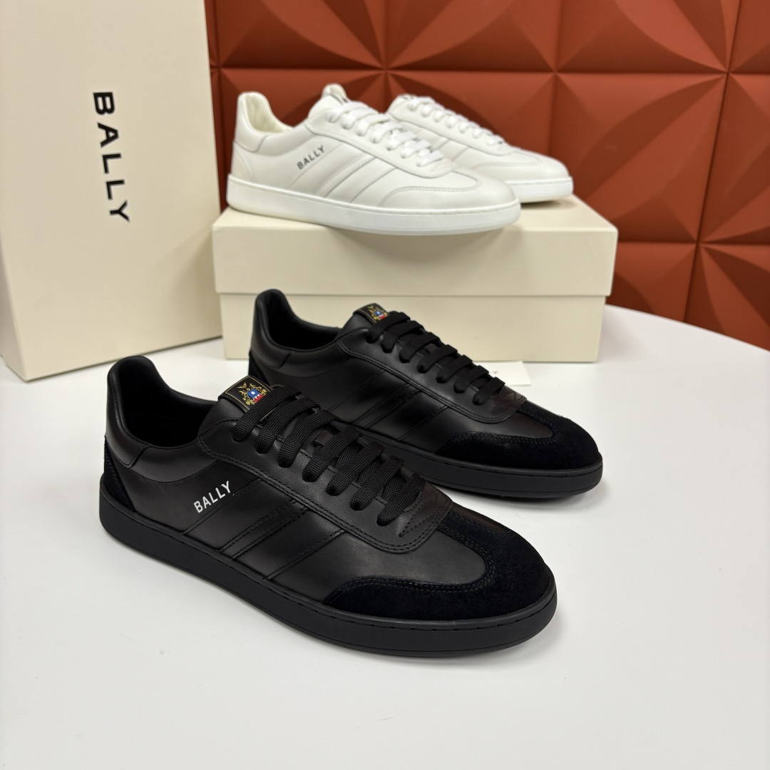 💋💍BL家新品 BAL*Y/巴-利 Crest 缎带细节男士皮革休闲运动鞋上架 奢品工艺与潮流风格的完美