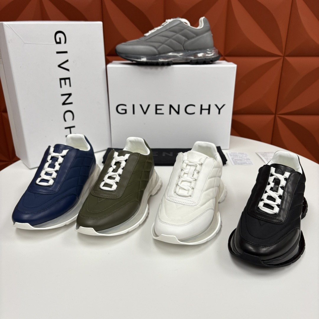 💋💍GVX 新品 Givench* 纪梵～希 Trainers 气垫绗缝运动鞋 鞋面精选优质皮革与哑光织