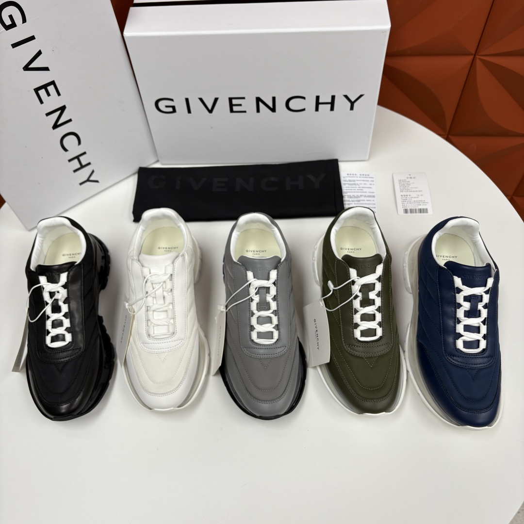 💋💍GVX 新品 Givench* 纪梵～希 Trainers 气垫绗缝运动鞋 鞋面精选优质皮革与哑光织