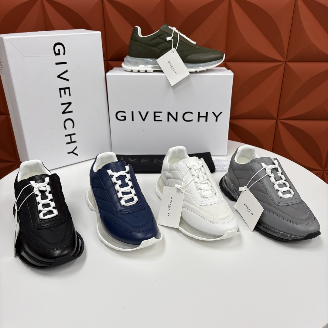 💋💍GVX 新品 Givench* 纪梵～希 Trainers 气垫绗缝运动鞋 鞋面精选优质皮革与哑光织