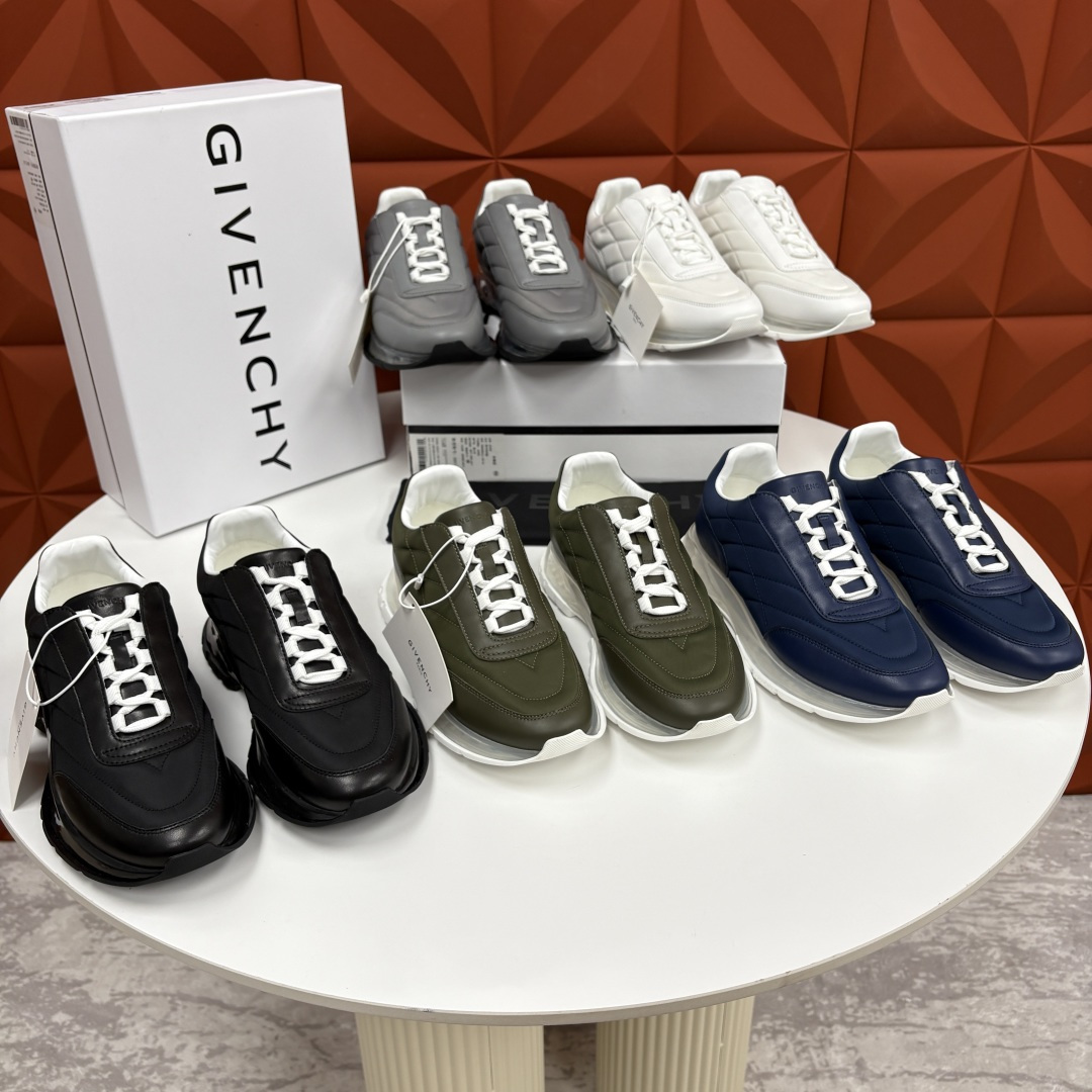 💋💍GVX 新品 Givench* 纪梵～希 Trainers 气垫绗缝运动鞋 鞋面精选优质皮革与哑光织