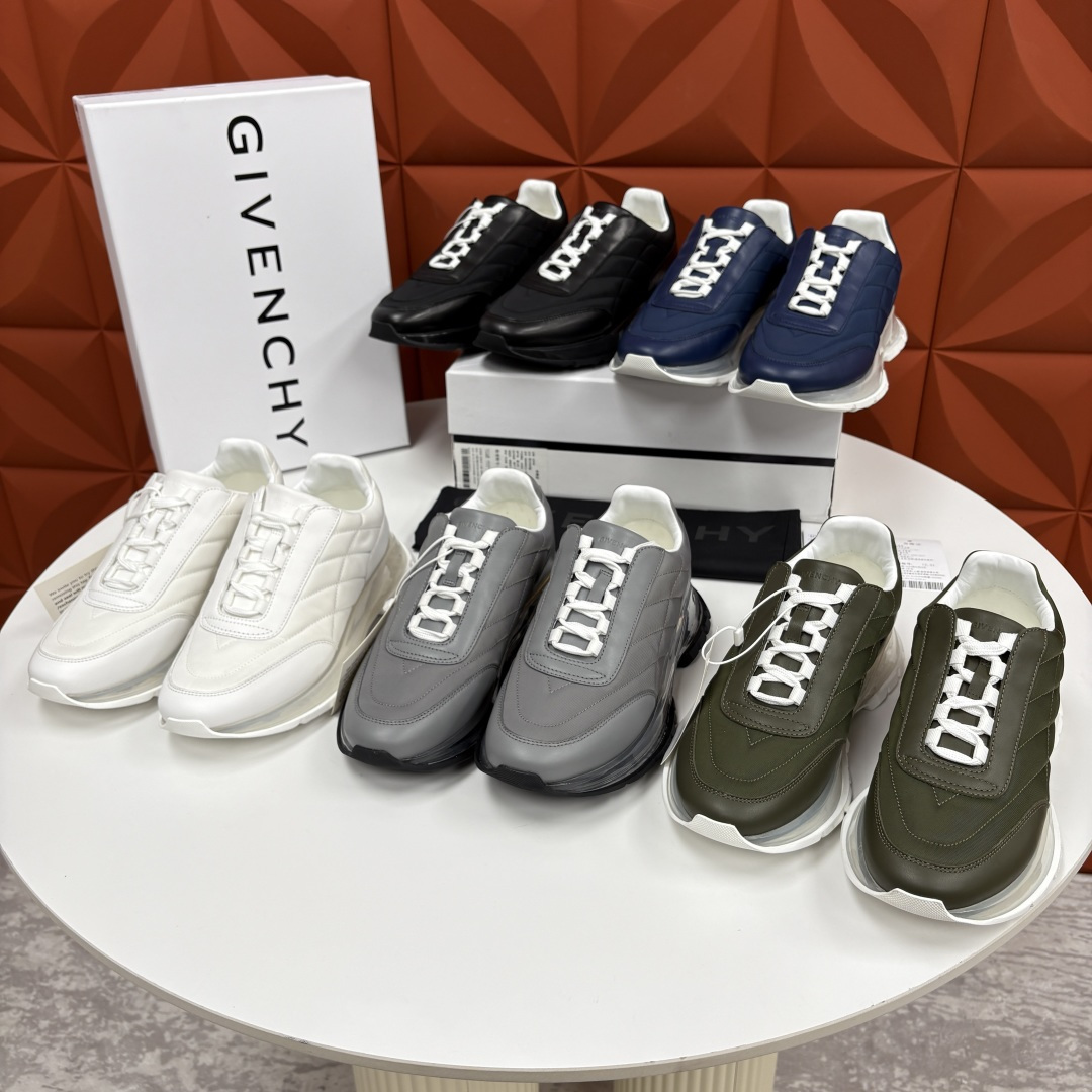 💋💍GVX 新品 Givench* 纪梵～希 Trainers 气垫绗缝运动鞋 鞋面精选优质皮革与哑光织