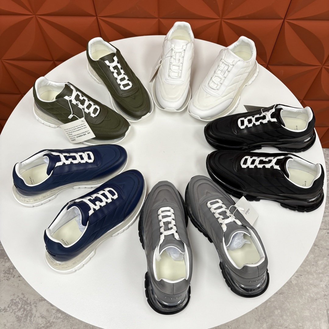 💋💍GVX 新品 Givench* 纪梵～希 Trainers 气垫绗缝运动鞋 鞋面精选优质皮革与哑光织