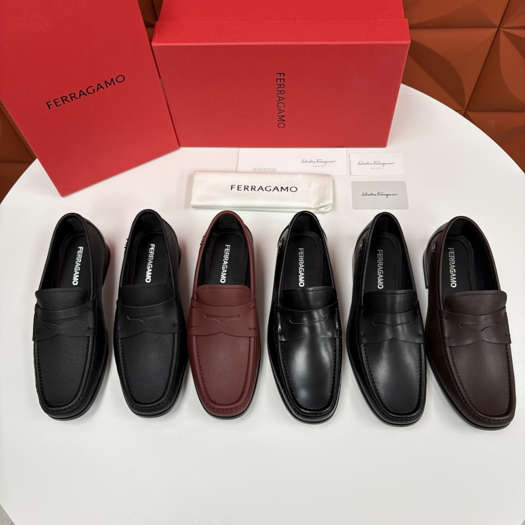 💋💍SF家 菲拉～ 新品GANCINI扣饰男士乐福鞋皮鞋 一脚蹬便鞋 官方 6700 这款牛皮乐福鞋以进