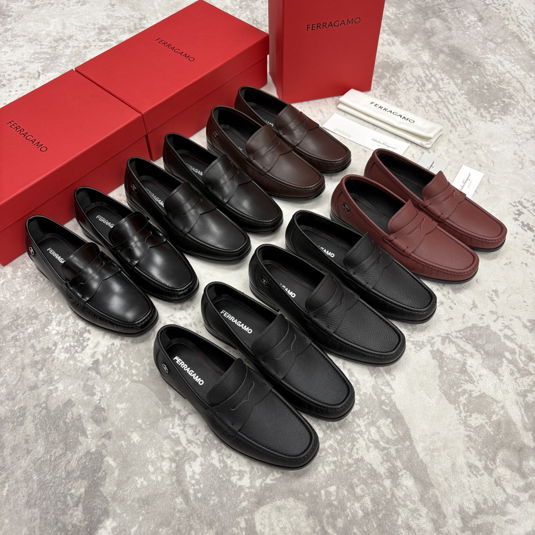 💋💍SF家 菲拉～ 新品GANCINI扣饰男士乐福鞋皮鞋 一脚蹬便鞋 官方 6700 这款牛皮乐福鞋以进