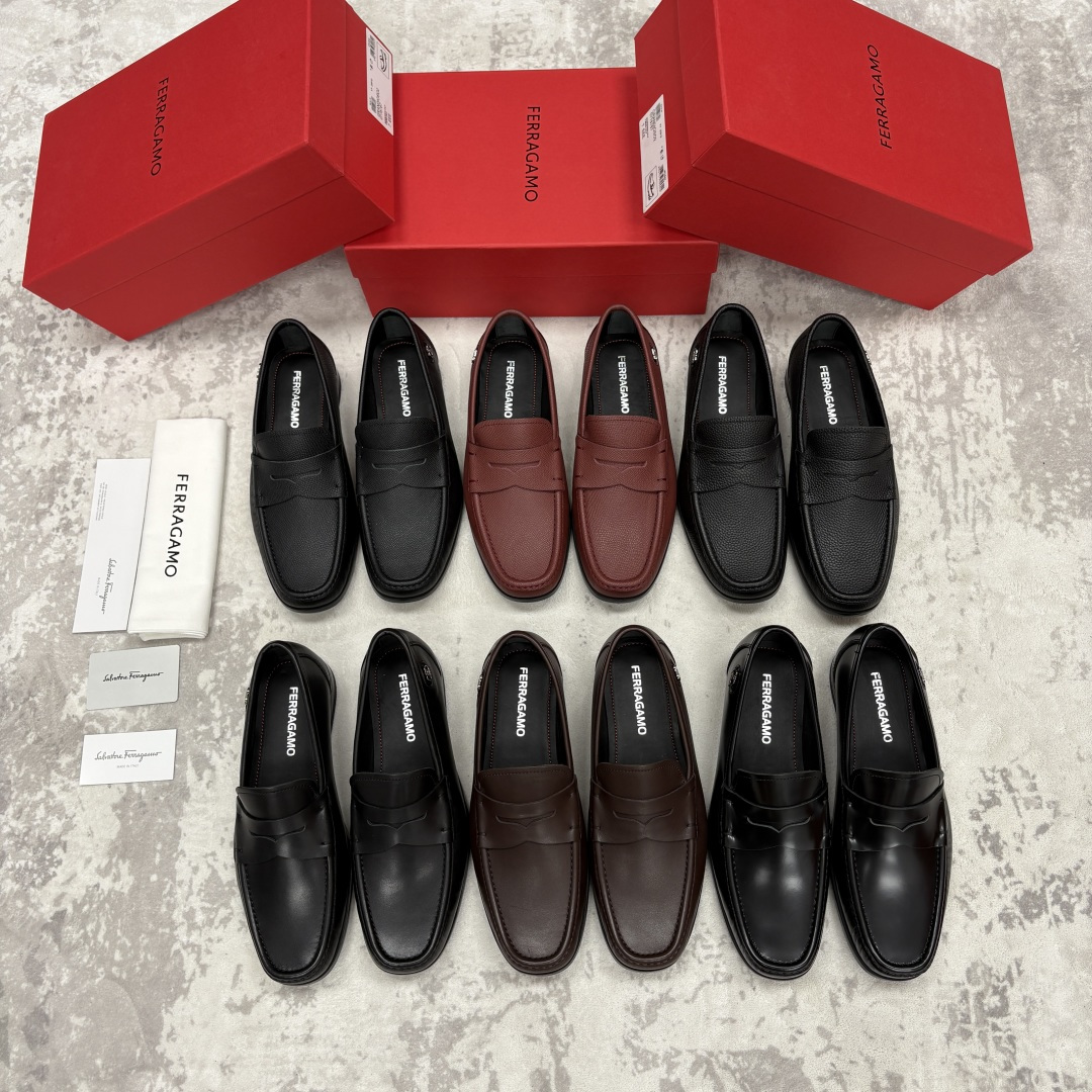 💋💍SF家 菲拉～ 新品GANCINI扣饰男士乐福鞋皮鞋 一脚蹬便鞋 官方 6700 这款牛皮乐福鞋以进