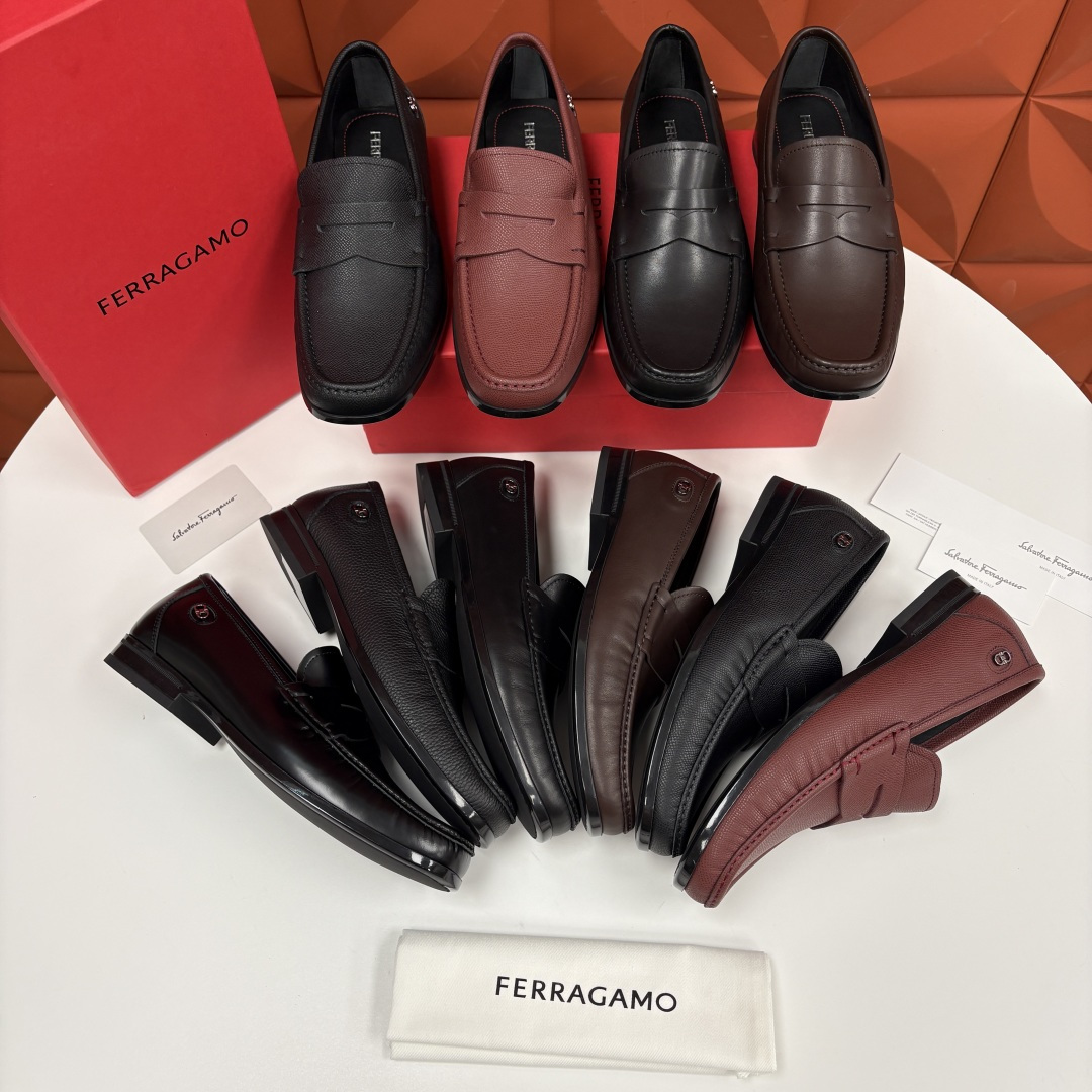 💋💍SF家 菲拉～ 新品GANCINI扣饰男士乐福鞋皮鞋 一脚蹬便鞋 官方 6700 这款牛皮乐福鞋以进