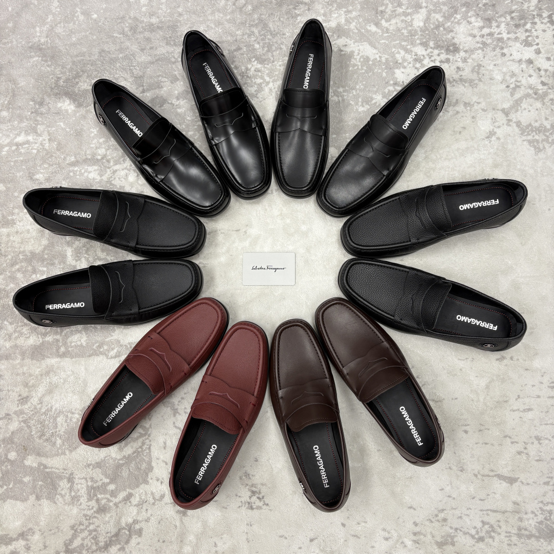 💋💍SF家 菲拉～ 新品GANCINI扣饰男士乐福鞋皮鞋 一脚蹬便鞋 官方 6700 这款牛皮乐福鞋以进