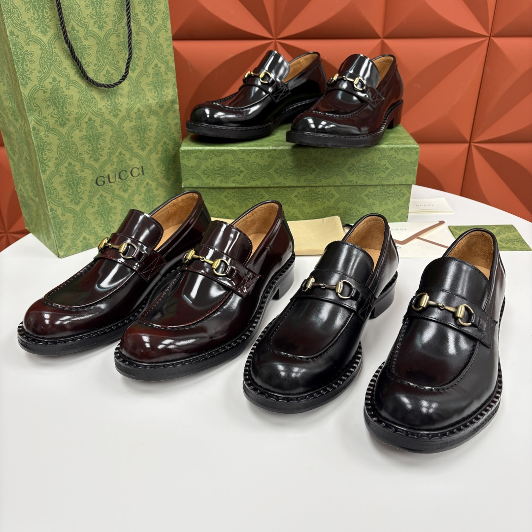 💋💍G家 GUCC* 新品男士马衔扣乐福鞋皮鞋 经典与时尚的交融 鞋面上的马衔扣，是古-驰经典符号的具象