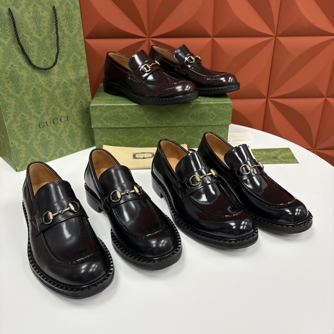 💋💍G家 GUCC* 新品男士马衔扣乐福鞋皮鞋 经典与时尚的交融 鞋面上的马衔扣，是古-驰经典符号的具象