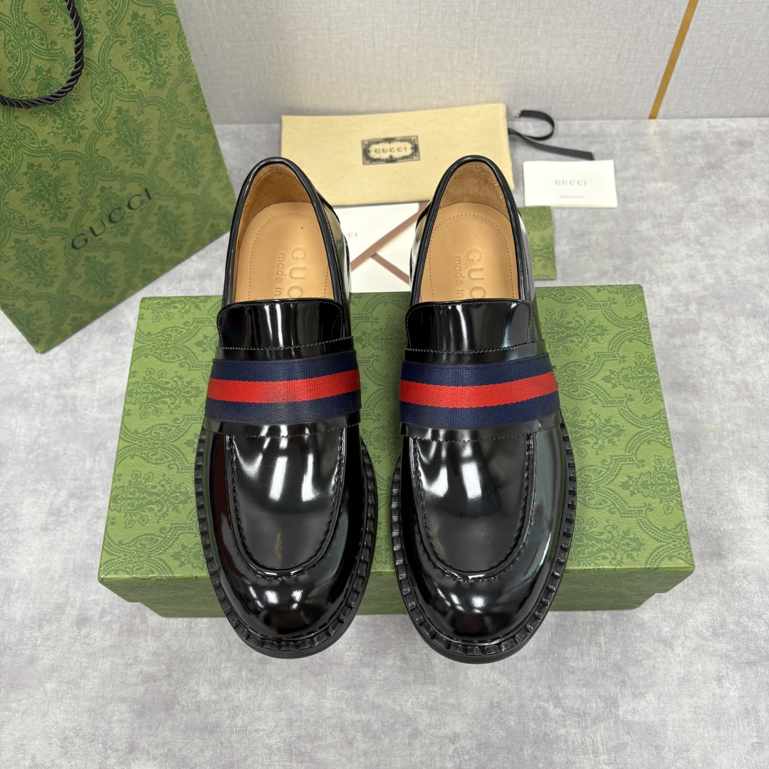 💋💍G家 GUCC* 新品男士织带乐福鞋皮鞋 经典织带系列，诠释多元时尚 采用进口开边珠亮皮/高丝光磨砂