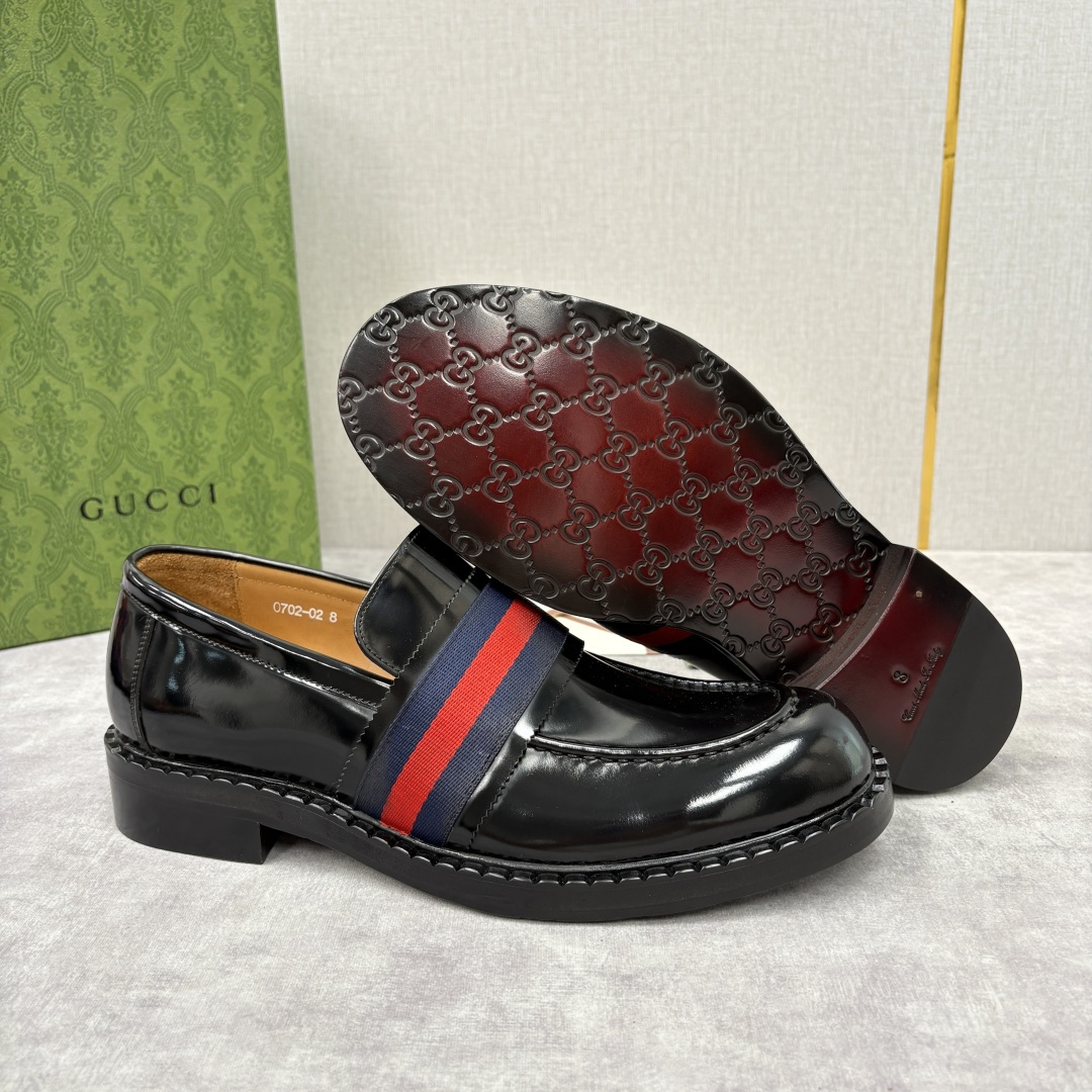 💋💍G家 GUCC* 新品男士织带乐福鞋皮鞋 经典织带系列，诠释多元时尚 采用进口开边珠亮皮/高丝光磨砂