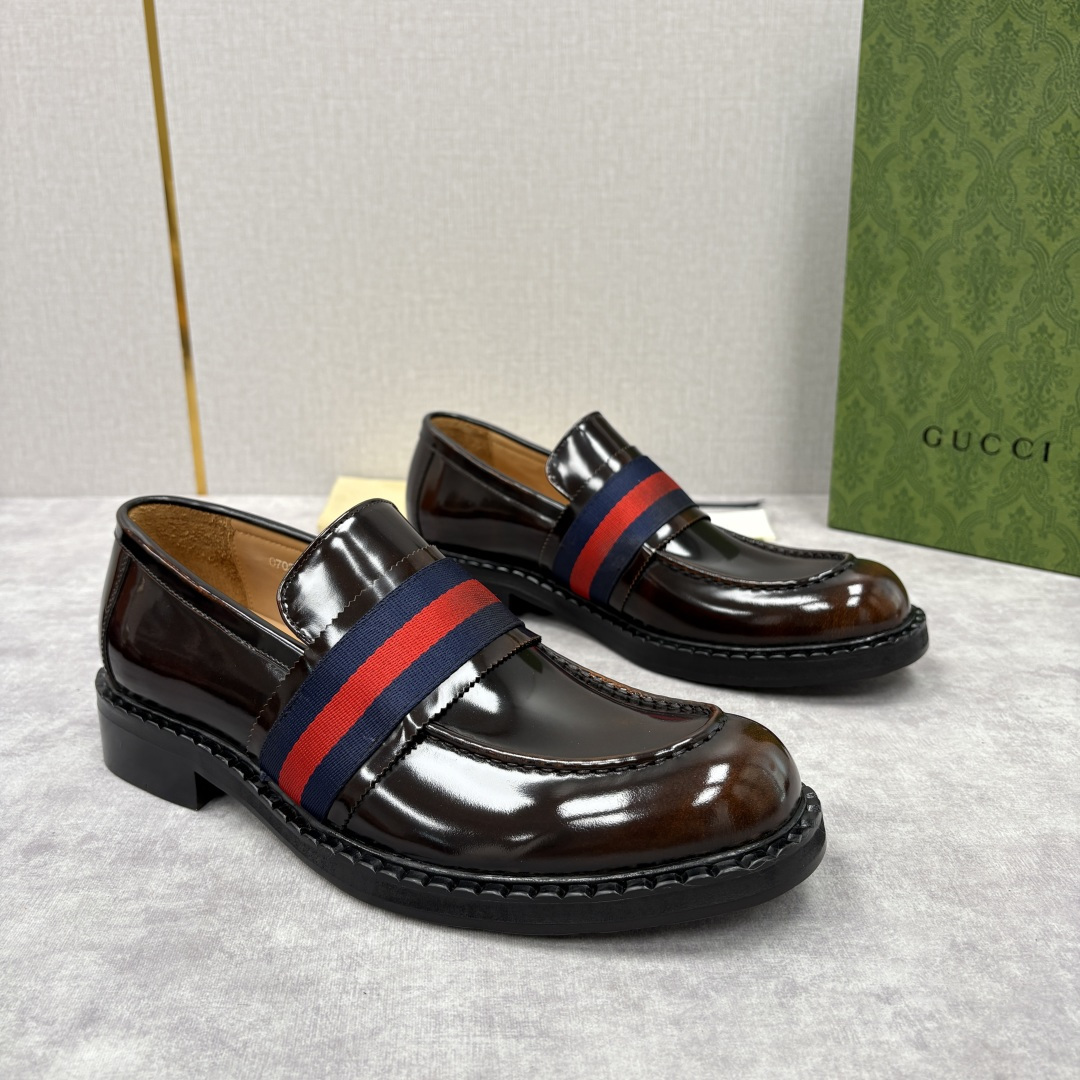 💋💍G家 GUCC* 新品男士织带乐福鞋皮鞋 经典织带系列，诠释多元时尚 采用进口开边珠亮皮/高丝光磨砂