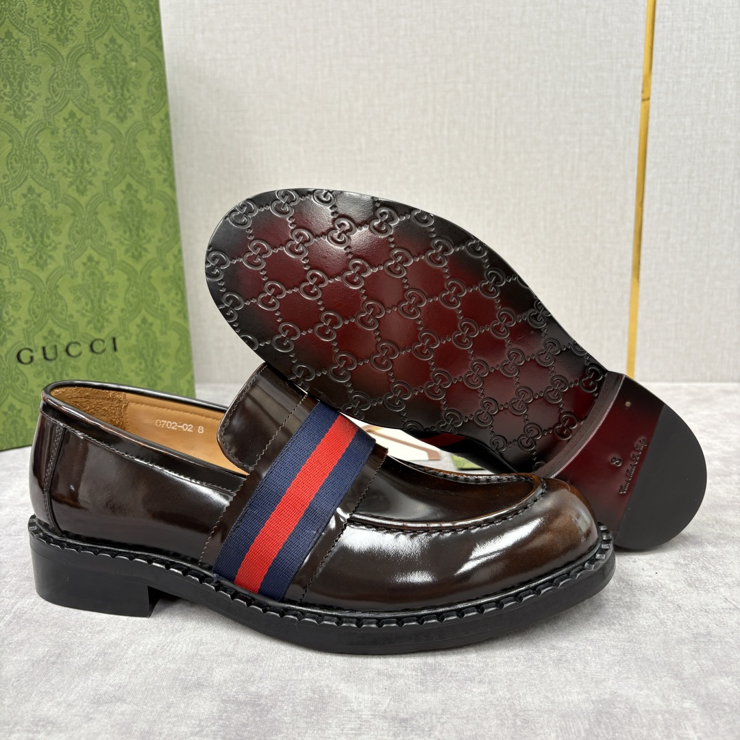 💋💍G家 GUCC* 新品男士织带乐福鞋皮鞋 经典织带系列，诠释多元时尚 采用进口开边珠亮皮/高丝光磨砂