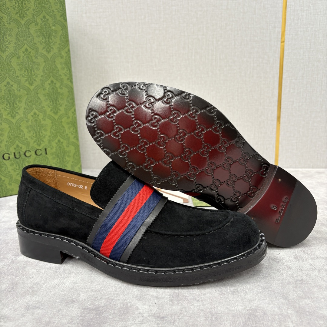 💋💍G家 GUCC* 新品男士织带乐福鞋皮鞋 经典织带系列，诠释多元时尚 采用进口开边珠亮皮/高丝光磨砂