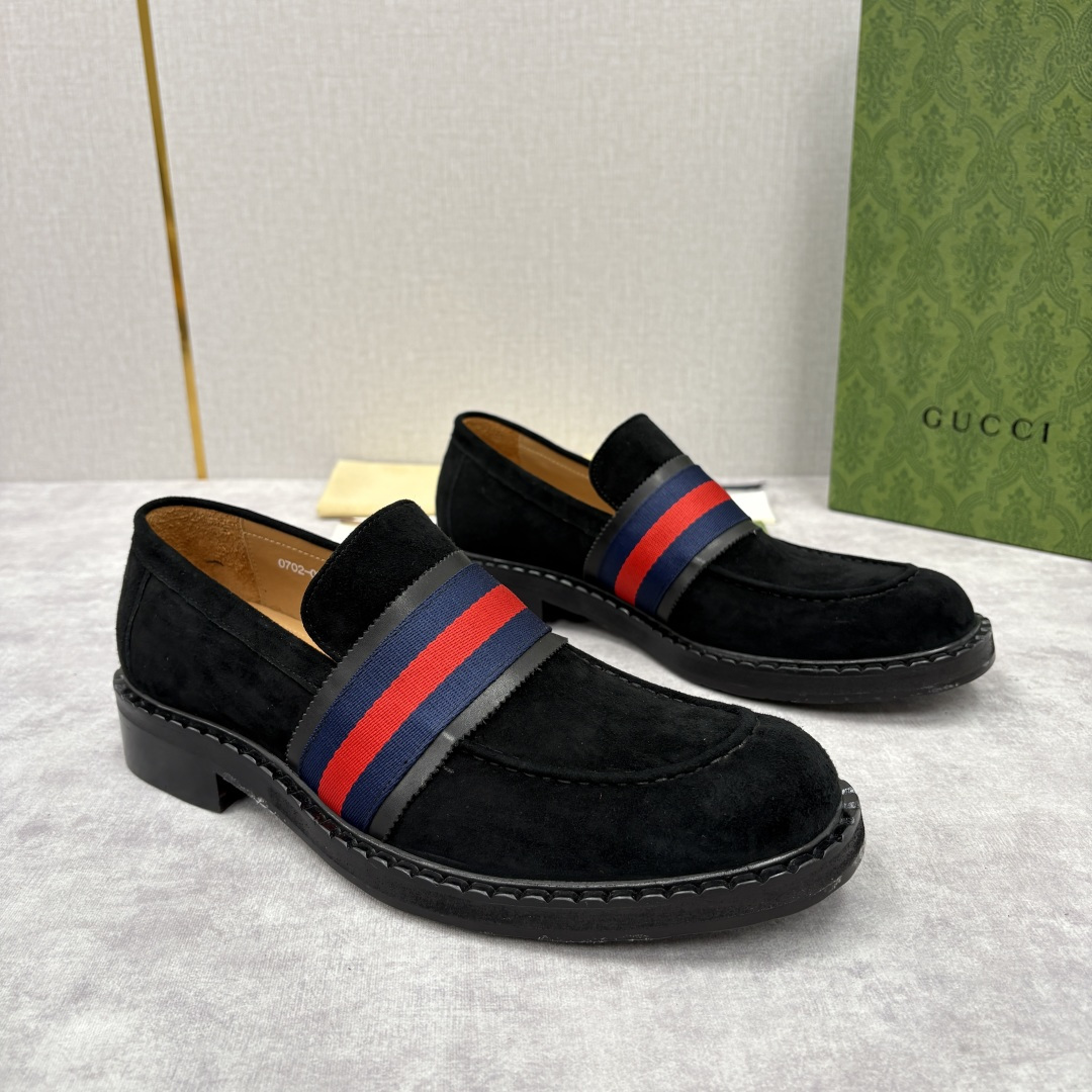 💋💍G家 GUCC* 新品男士织带乐福鞋皮鞋 经典织带系列，诠释多元时尚 采用进口开边珠亮皮/高丝光磨砂
