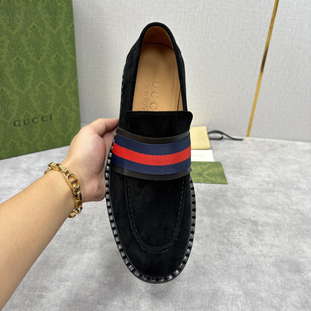 💋💍G家 GUCC* 新品男士织带乐福鞋皮鞋 经典织带系列，诠释多元时尚 采用进口开边珠亮皮/高丝光磨砂